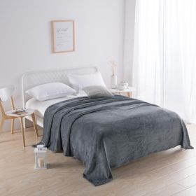 1PC Ultra Soft Plush Throw Blanket, Warm Fluffy Lightweight Blanket For Sofa Bed Couch (Option: 79x91 inch-Dark Grey)