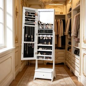 Vintage Style Jewelry Cabinet With 3 Shelves And Foldable Storage (Option: Defaulttitle)