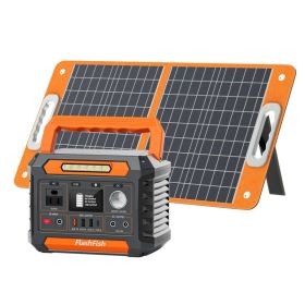 Flashfish P66A 200W Solar Generator &Foldable Solar Panel, Portable Power Station Battery Pack with AC/USB/DC Output, 144.3Wh with Multiple Adapt (Option: 200W Portable Power Station)