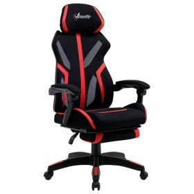 Racing Gaming Chair, Ergonomic Computer Chair with Footrest, Headrest, High Back Recliner Swivel Seat with Adjustable Height, Black Red (Option: Red)