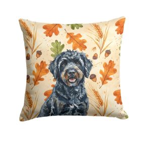 Black Portuguese Water Dog Heirloom Fall Throw Pillow Decorative Indoor Outdoor Accent Cushion for Couch, Bed or Patio, 14Hx14W (Option: Default)