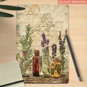 Vintage Herbal Bottle Metal Sign 8x12, 2D Flat Botanical Plant Print Tin Art (Option: Tin)