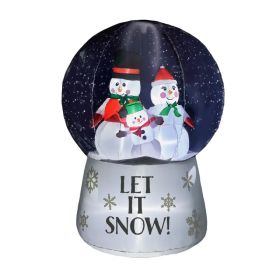 6 FT Lighted Christmas Inflatable Decoration, Large Inflatable Snow Globe with Snowman Family, Funny Blow Up Yard Decorations with Built-in LED L (Option: default title)
