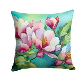 Louisiana Magnolias in Watercolor Throw Pillow Machine Washable, Indoor Outdoor Decorative Pillow for Couch, Bed or Patio, 18Hx18W (Option: Default)