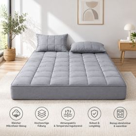 Quilted Fitted Mattress Pad, Deep Pocket Mattress Protector, Soft Fluffy Bed Cover For Bedroom (Option: 54x75 inch-Dark Grey)