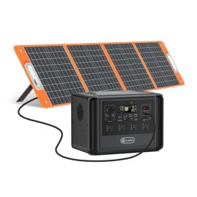 FF Flashfish 1200W Portable Power Station, 768Wh LiFePO4 High-capacity Solar Generator, Power Battery Backup With 4*AC Outputs And 6*USB Outputs, (Option: 1200W Solar Generator &100W Solar Panel)