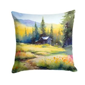 Montana Bitterroot in Watercolor Throw Pillow Machine Washable, Indoor Outdoor Decorative Pillow for Couch, Bed or Patio, 18Hx18W (Option: Default)