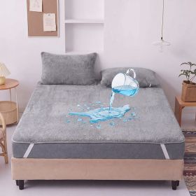 Waterproof Mattress Protector, Deep Pocket Fitted Sheet, Liquid Proof Bed Cover For Bedroom (Option: 39x75 inch-Grey)