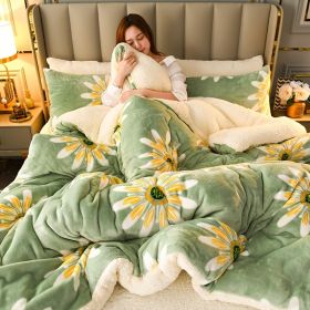 1PC Sherpa Comforter Set, Reversible Thick Fluffy Bedding Comforter, Ultra Soft Warm Quilt For Bedroom (Option: 53x79 inch)