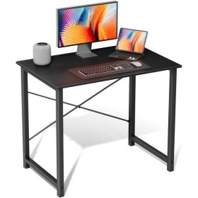 Computer Desk for Home Office, Modern Study Work Table Simple Style for Bedroom, Writing Desks with X-Shaped Reinforcement (Option: Black/31IN)