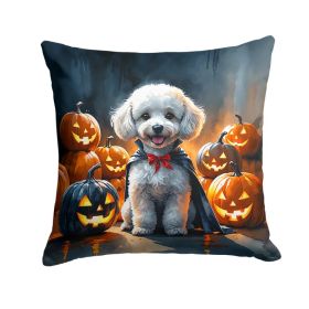 White Poodle Puppy Halloween Throw Pillow Machine Washable, Indoor Outdoor Decorative Pillow for Couch, Bed or Patio, 18Hx18W (Option: Default)