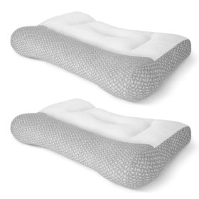 Ergonomic Bed Pillow Breathable Mesh Pillow for Neck Support Dual Height Design Down Alternative Pillow for Side Back Sleepers (Option: 2Pcs High Pillow)