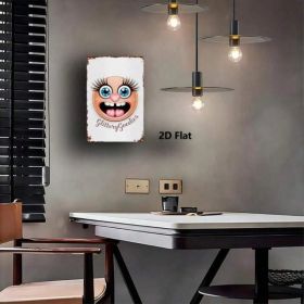 Smiling Face Metal Wall Art 8x12, Rustic Iron Happy Face Sign Home Decor (Option: Tin)