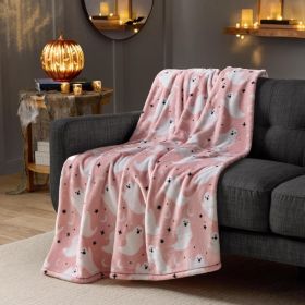 Halloween Lounge Throw Blanket 60 X 70 Inch, Soft Cozy Halloween Blanket For Home & Party Decor (Option: Spooky Ghosts)