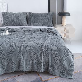 1PC Plush Throw Blanket, Soft Fuzzy Flannel Blanket, Cozy Warm Blanket For Bed Sofa Bedroom, All Season Use (Option: Dark Grey-60x80 inch)