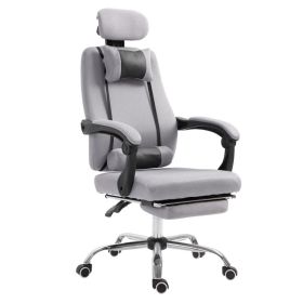 Ergonomic Executive High Back Office Chair with Footrest,Lumbar Support,Grey (Option: Light Grey)