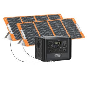 FF Flashfish 1200W Portable Power Station, 768Wh LiFePO4 High-capacity Solar Generator, Power Battery Backup With 4*AC Outputs And 6*USB Outputs, (Option: 1200W Solar Generator&2*100W Solar Panel)