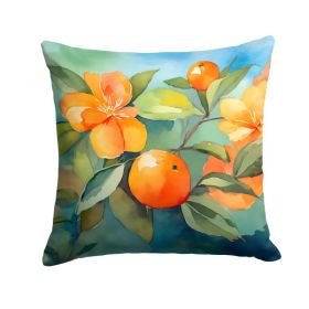 Florida Orange Blossom in Watercolor Throw Pillow Machine Washable, Indoor Outdoor Decorative Pillow for Couch, Bed or Patio, 18Hx18W (Option: Default)