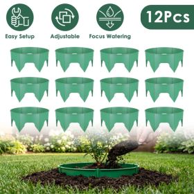 6/12-Pack Adjustable Plant Grow Rings with Hand Shovel, Snap-Together Interlocking PP Plant Surround Guard for Vegetables, Flowers, Shrubs Outdoo (Option: 12Pcs)