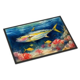 Yellowfin Tuna Doormat Front Door Mat Indoor Outdoor Rugs for Entryway, Non Slip Washable Low Pile, 24H X 36W (Option: Default)