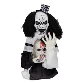 1.8ft Halloween Decoration Scary Clown, Sound-Actived Party Decor With Creepy Sound , Scary Haunted House Props For Indoor Party Home Table Garde (Option: Defaulttitle)
