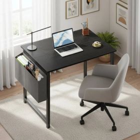 31IN Computer Desk for Home Office, Modern Study Work Table Simple Style for Bedroom, Writing Desks with X-Shaped Reinforcement (Option: Black/31IN)