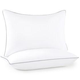 Pillows Standard Size Set Of 2, Hotel Collection Bed Pillows For Side, Back, And Stomach Sleepers, Fluffy And Supportive, Down Alternative Microf (Option: Standard-Standard)
