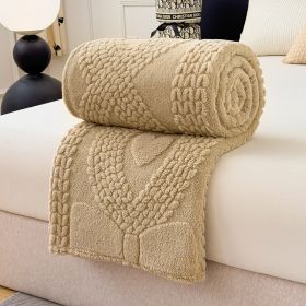 1PC Plush Throw Blanket, Soft Fuzzy Flannel Blanket, Cozy Warm Blanket For Bed Sofa Bedroom, All Season Use (Option: Light Brown-90x90 inch)