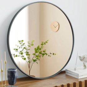 Black Round Wall Mirror 20-30 Inch, Bathroom Mirrors for Over Sink, Circle Mirror for Bathroom, Entryway, Bedroom, Vanity (Option: Black/20in)
