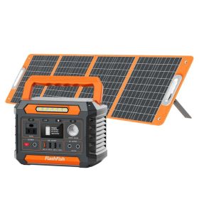 300W Power Station &100W Foldable Solar Panel, Li-Ion Battery Bank With AC/USB/DC Outputs, 230.88Wh Solar Generator For Camping with18V/100W Port (Option: 300W Power Station With 100W Solar Panel)