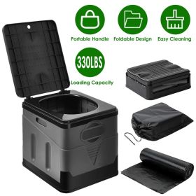 Portable Toilet with Carry Bag Foldable Emergency Toilet with Lid Trash Bags Camping Toilet Foldable Toilet for Car Indoor Outdoor Commode Travel (Option: As picture)