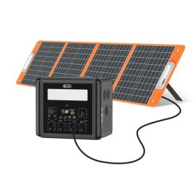2000W Portable Power Station, 1536Wh LiFePO4 Battery Pack with 4000W Surge, AC Fast Charge,1.5H Full charged, LED Flashlight - Solar Generator fo (Option: 2000W Solar Generator &100W Solar Panel)