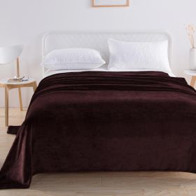 1PC Ultra Soft Plush Throw Blanket, Warm Fluffy Lightweight Blanket For Sofa Bed Couch (Option: 79x91 inch-Brown)