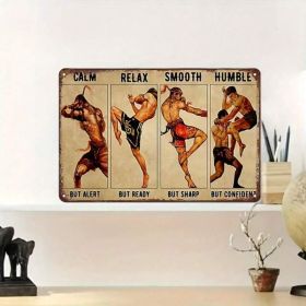 Vintage Muay Thai Metal Sign Wall Art 8x12, Inspirational Martial Arts Decor (Option: Tin)