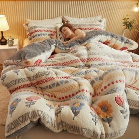 1PC Thick Winter Comforter, Soft Warm Fluffy Bedding Quilt For Bedroom All Season Use (Option: 104x90 in)