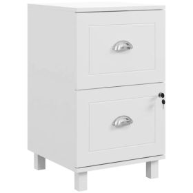 2-Drawer Small Filing Cabinet Lockable Home Office Storage Cabinet with Adjustable Hanging Bars for A4 Letter White (Option: White)