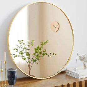 Black Round Wall Mirror 20-30 Inch, Bathroom Mirrors for Over Sink, Circle Mirror for Bathroom, Entryway, Bedroom, Vanity (Option: gold/20in)