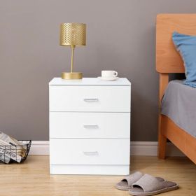 [] Modern Simple 3-Drawer Dresser Chest of Drawers for Family Room Bedroom Living Room Universal Design, White (Option: As picture)