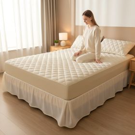 1PC Elastic Fitted Sheet, Quilted Mattress Cover, All Season Bedroom Bedding (Option: 39x75 inch)