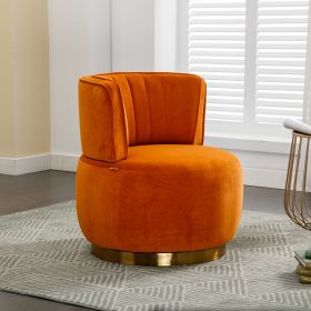 COOLMORE 360 Degree Swivel Cuddle Barrel Accent Sofa Chairs, Round Armchairs with Wide Upholstered, Fluffy Velvet Fabric Chair for Living Room (Color: as Pic)