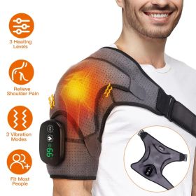 45-75 Heated Shoulder Massager  Pain Relief Shoulder Massager With 3 Heating Levels 3 Vibration Modes USB Rechargeable Auto-Off Universal Fit Gif (Option: Grey)