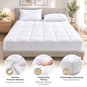 Quilted Fitted Mattress Pad, Deep Pocket Mattress Protector, Soft Fluffy Bed Cover For Bedroom (Option: 60x80 inch-White)
