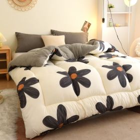 1PC Reversible Sherpa Comforter, Thick Fluffy Warm Bedding Quilt, Ultra Soft Plush Comforter For Bedroom (Option: 104x90 inch)