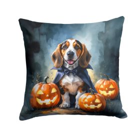 Basset Hound Puppy Halloween Throw Pillow Machine Washable, Indoor Outdoor Decorative Pillow for Couch, Bed or Patio, 18Hx18W (Option: Default)