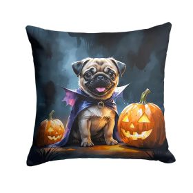 Pug Puppy Halloween Throw Pillow Machine Washable, Indoor Outdoor Decorative Pillow for Couch, Bed or Patio, 18Hx18W (Option: Default)