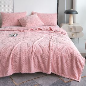 1PC Plush Throw Blanket, Soft Fuzzy Flannel Blanket, Cozy Warm Blanket For Bed Sofa Bedroom, All Season Use (Option: Pink-28x39 inch)