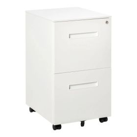 File Cabinet, Vertical Filing Cabinet with Adjustable Partition for A4 Letter Size, Lockable for Office, White (Option: White)