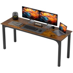 71" Computer Desk, Desktop Desk with Metal Legs, Rustic Brown (Option: Rustic Brown)