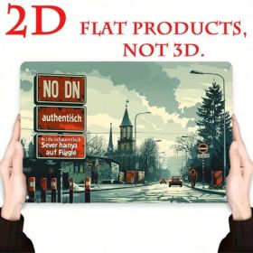 Retro Metal Sign Vintage Road Cars 2D Flat, Street Graffiti Tin Decor 8x12 (Option: Tin)